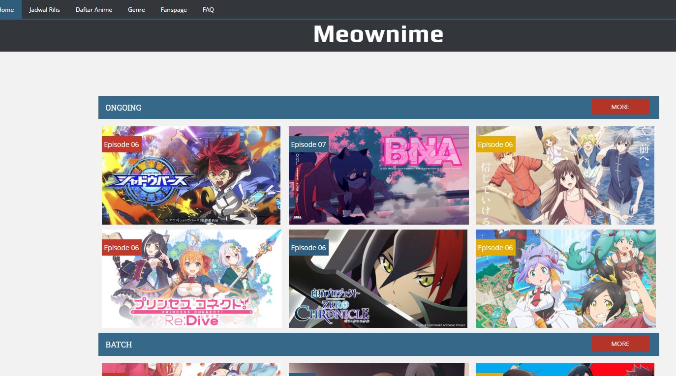 Download Anime Meownime dengan Berbagai Pilihan